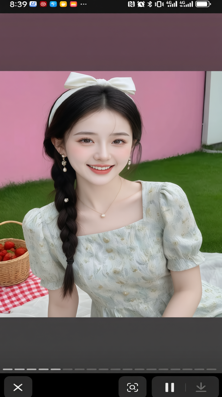 图中女子微笑