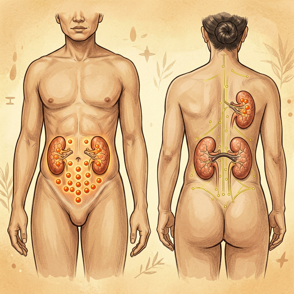 TCM acupressure points for bladder health and frequent urination relief