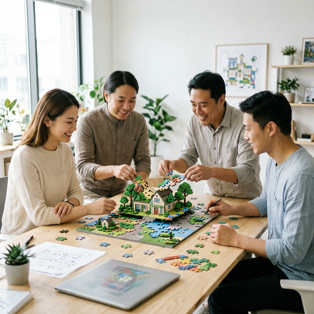 团队协作研发环保拼图