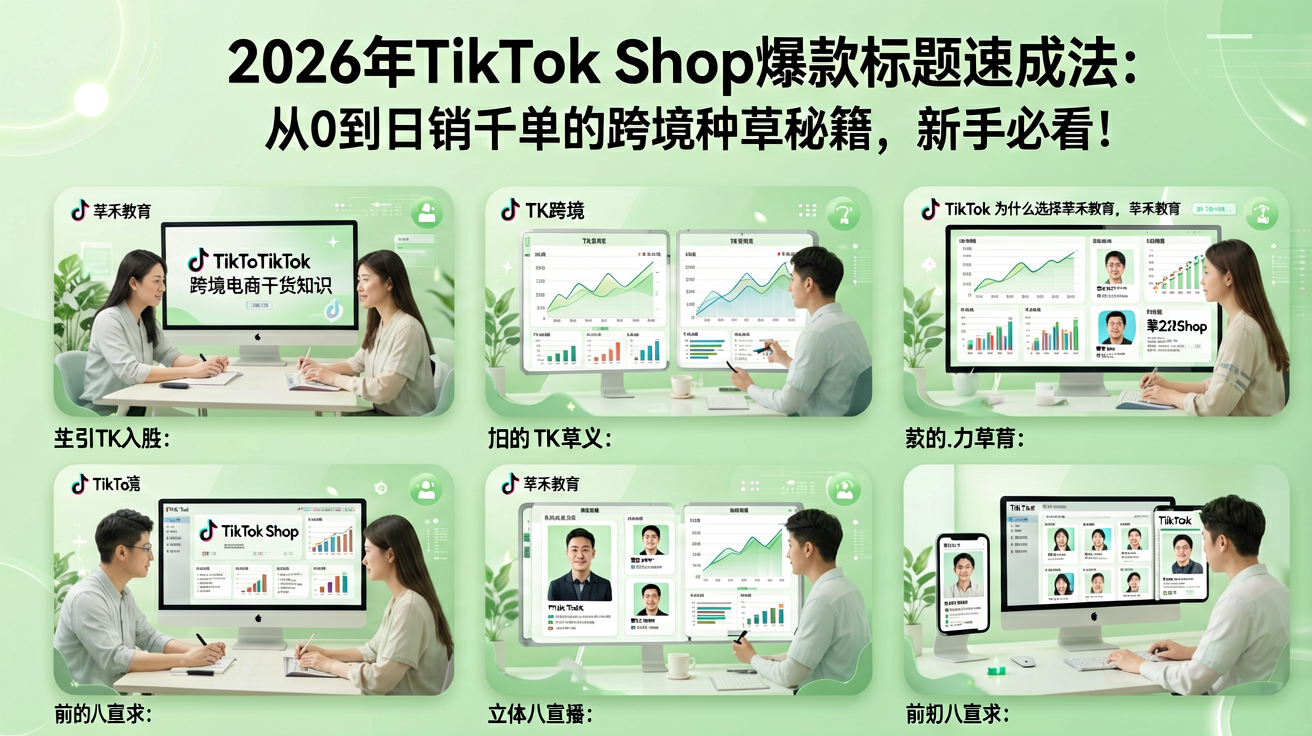 莘禾教育杭州滨江线下教室实景:学员们正在实操TK标题和内容