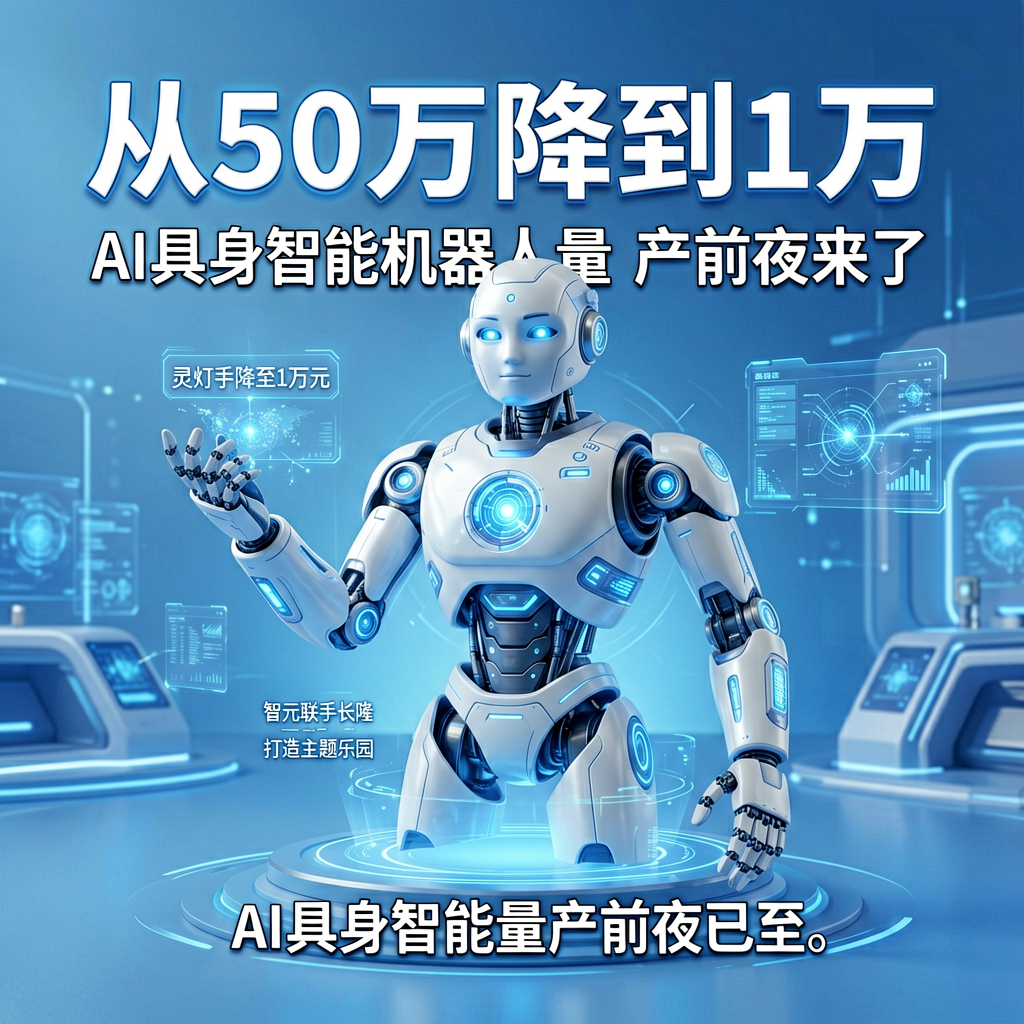 从50万降到1万，AI具身智能机器人量产前夜来了