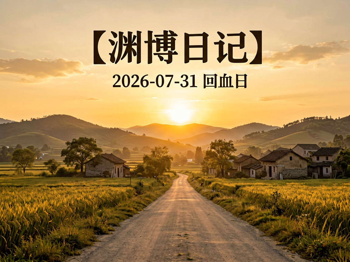 【渊博日记】2026-07-31 回血日与爷爷的核磁共振的头图