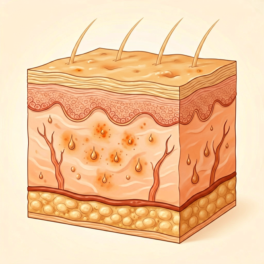 Eczema skin inflammation comparison chart showing different types of eczema on skin
