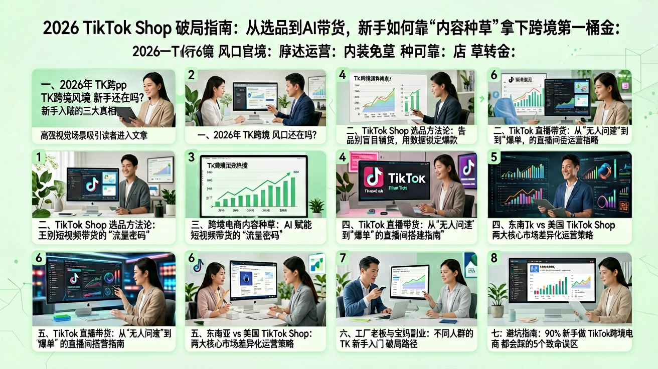 2026 TikTok Shop 破局指南:从选品到AI带货,新手如何靠“内容种草”拿下跨境第一桶金?