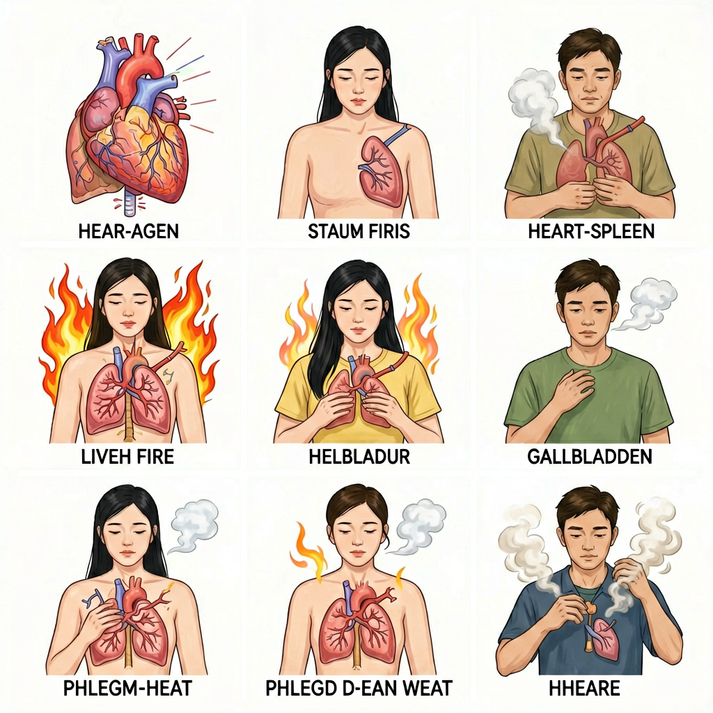 Seven TCM insomnia patterns differential diagnosis chart