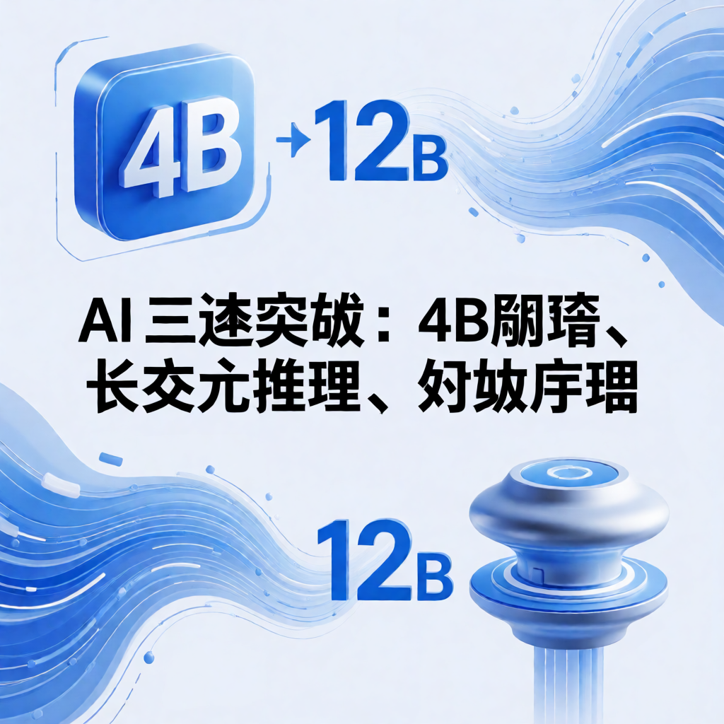 AI三连突破：4B翻译、长文本推理、扩散压缩
