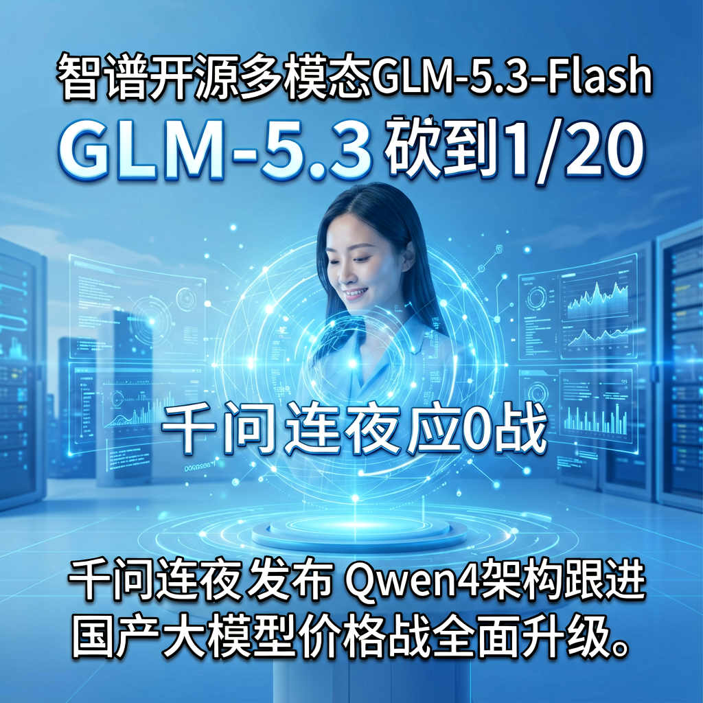 智谱开源多模态GLM-5.3-Flash，价格砍到1/20，千问连夜应战