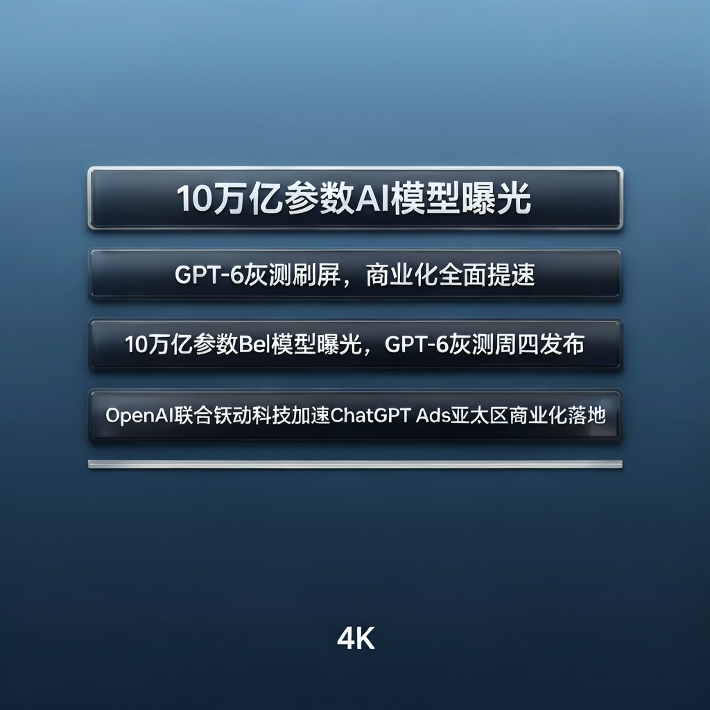 10万亿参数AI模型曝光，GPT-6灰测刷屏，商业化全面提速