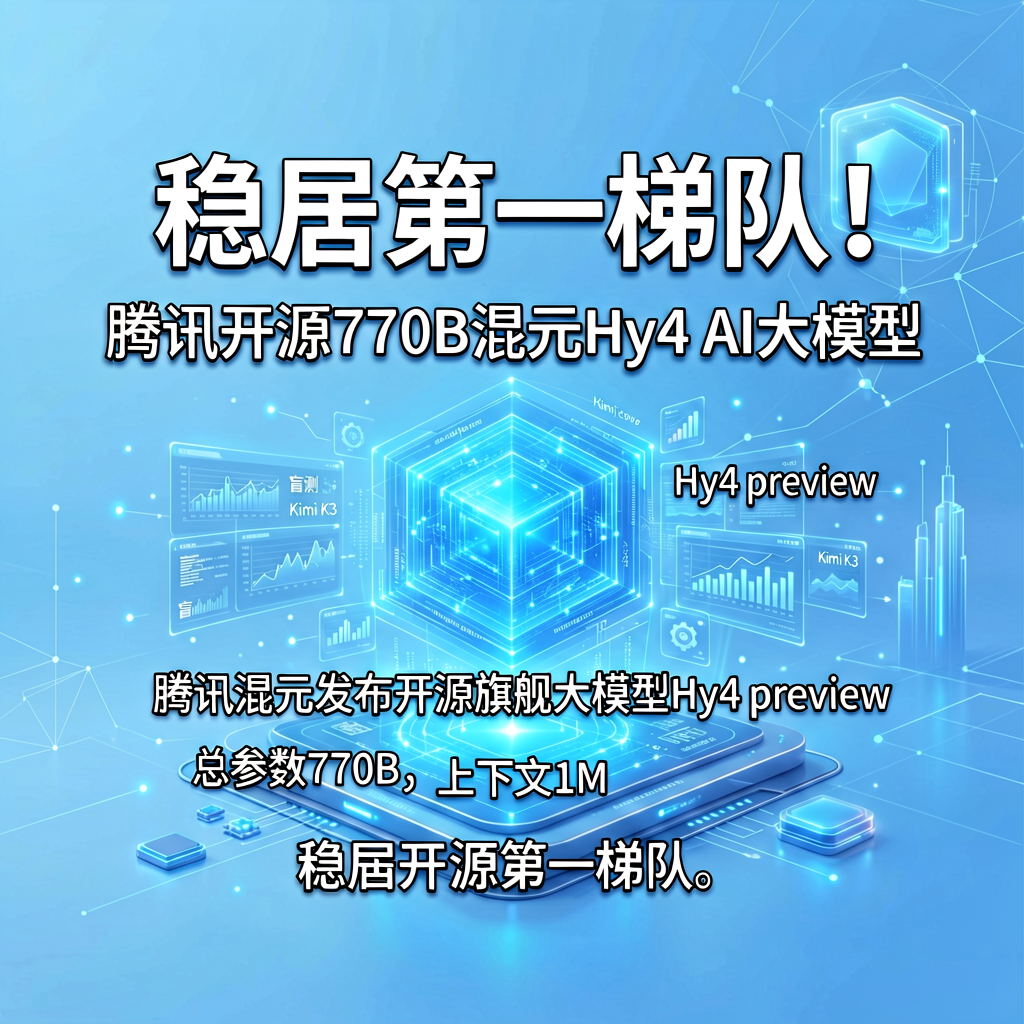 稳居第一梯队！腾讯开源770B混元Hy4 AI大模型