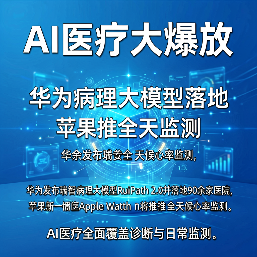 AI医疗大爆发：华为病理大模型落地，苹果推全天监测