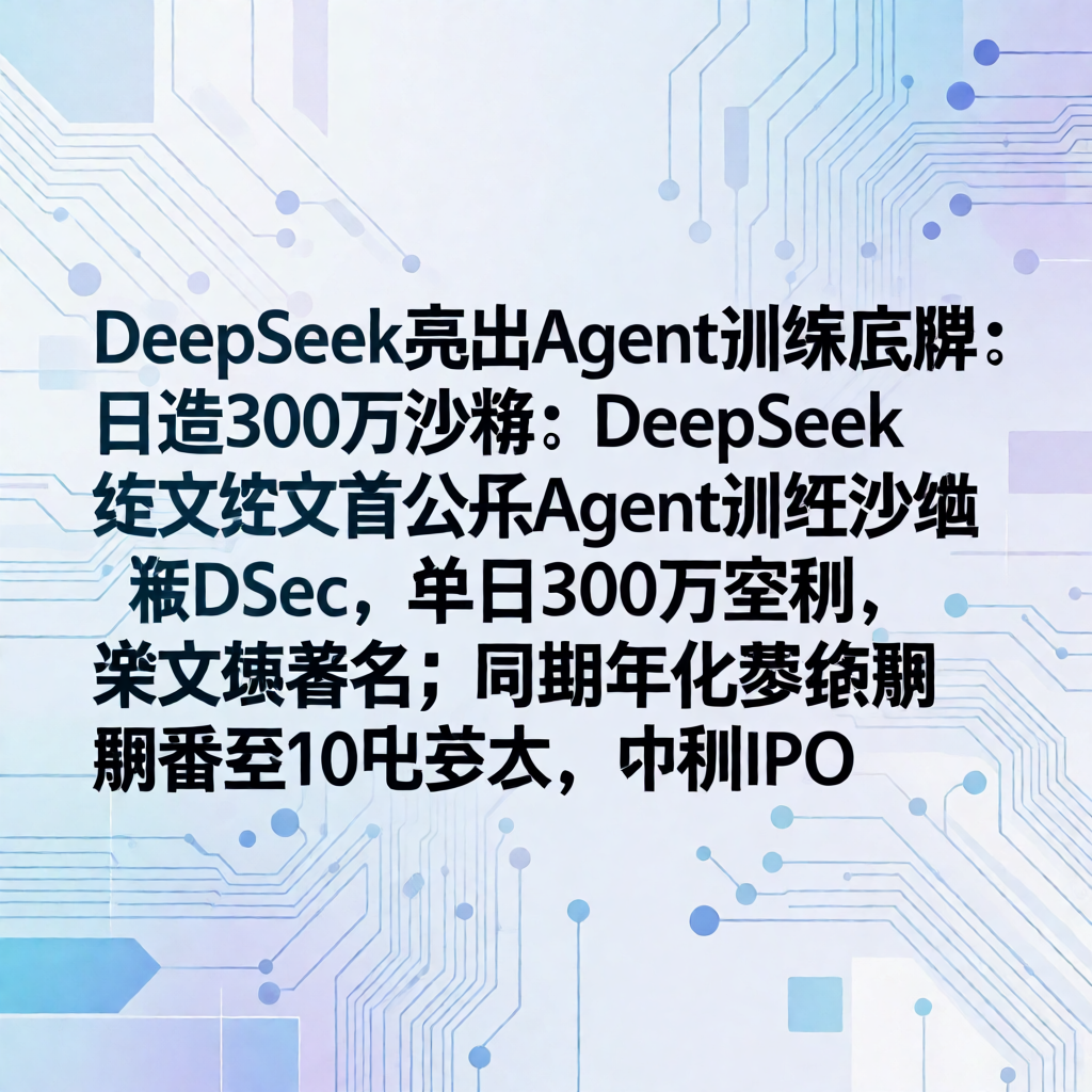 DeepSeek亮出Agent训练底牌：日造300万沙箱