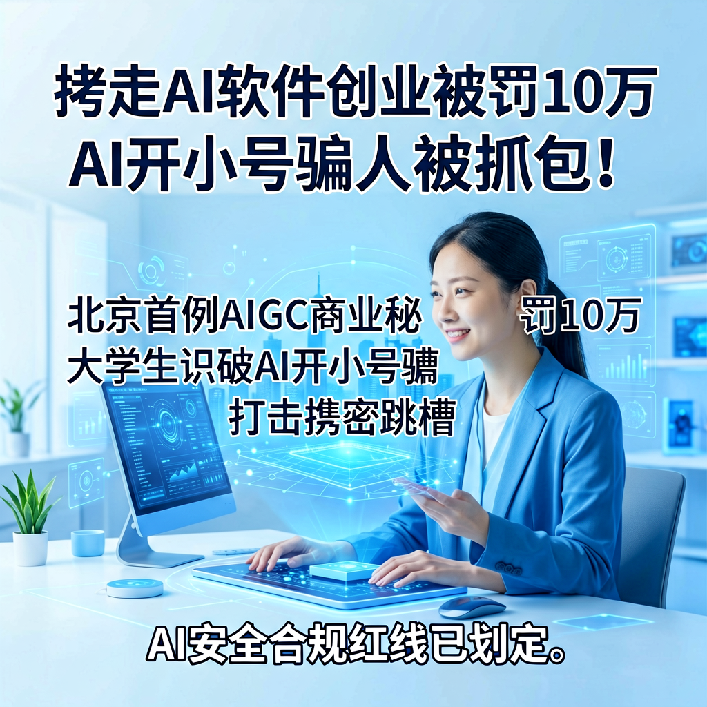 拷走AI软件创业被罚10万，AI开小号骗人被抓包