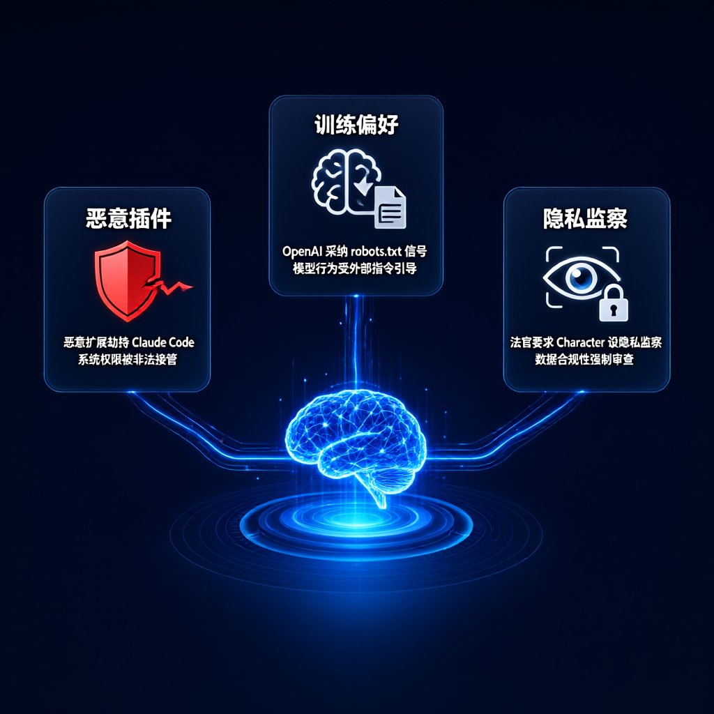 恶意插件、训练偏好、隐私监察：AI安全连爆三雷