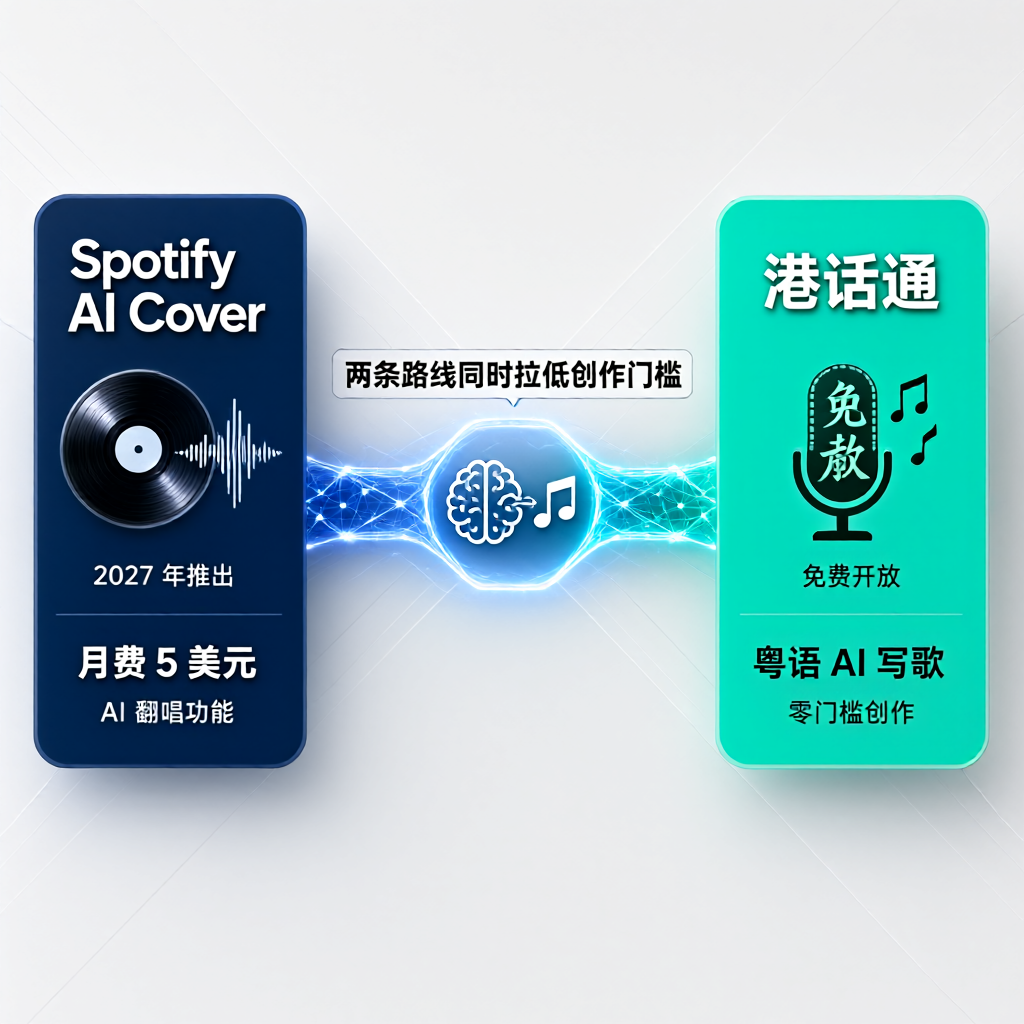Spotify要收5美元，港话通免费写粤语歌