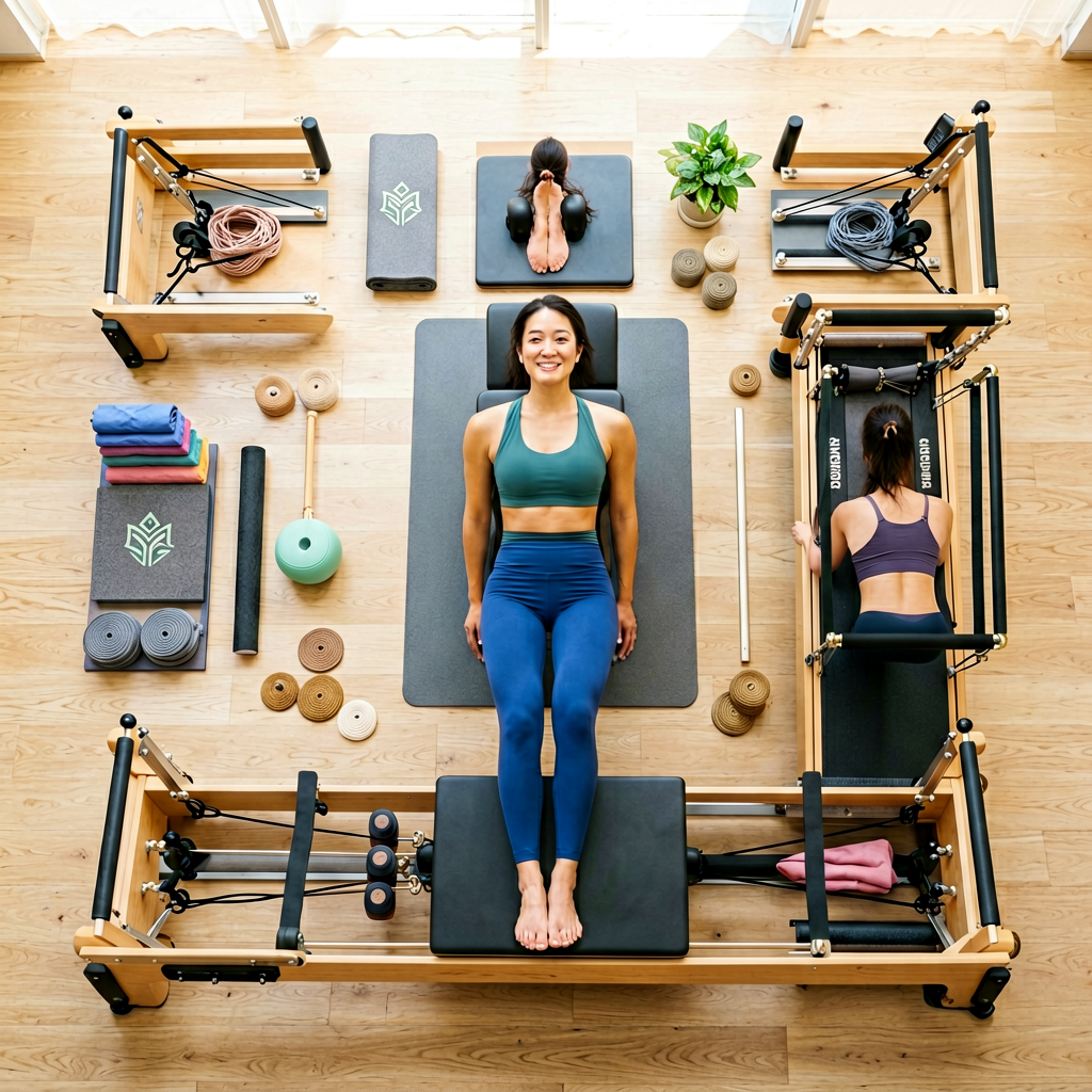 SPORTNOW Pilates Reformer con Bandas