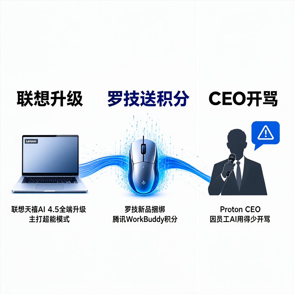 AI办公三连：联想升级、罗技送积分、CEO开骂