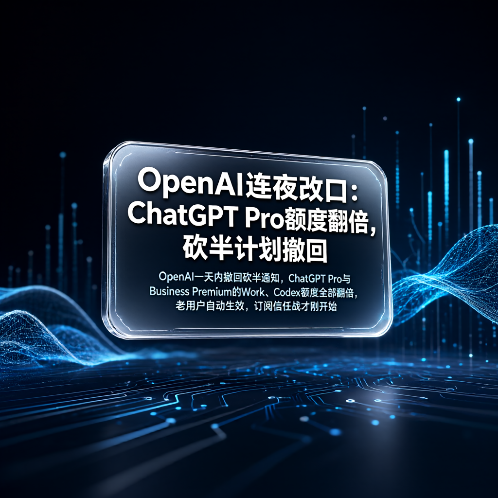 OpenAI连夜改口：ChatGPT Pro额度翻倍，砍半计划撤回