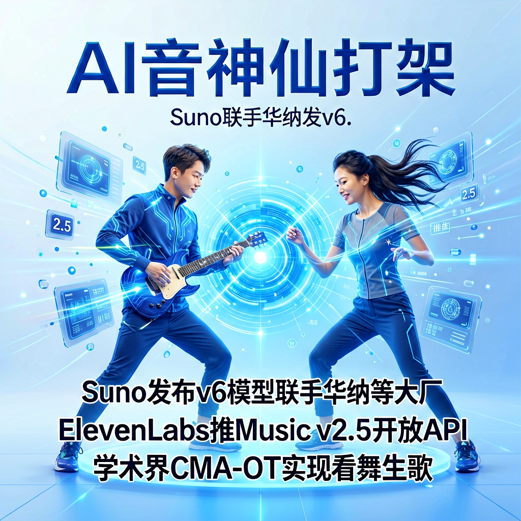 AI音乐神仙打架：Suno联手华纳发v6，ElevenLabs推2.5