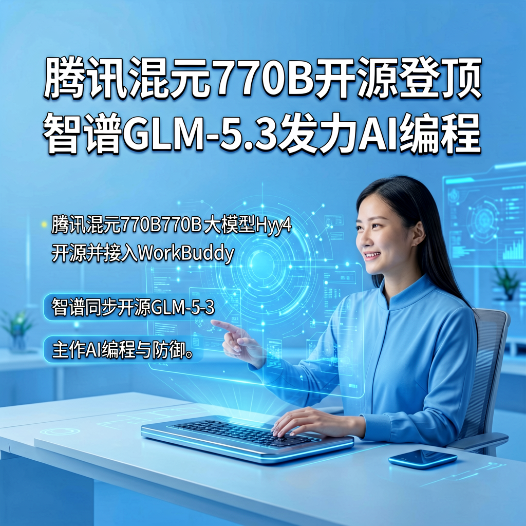 腾讯混元770B开源登顶，智谱GLM-5.3发力AI编程