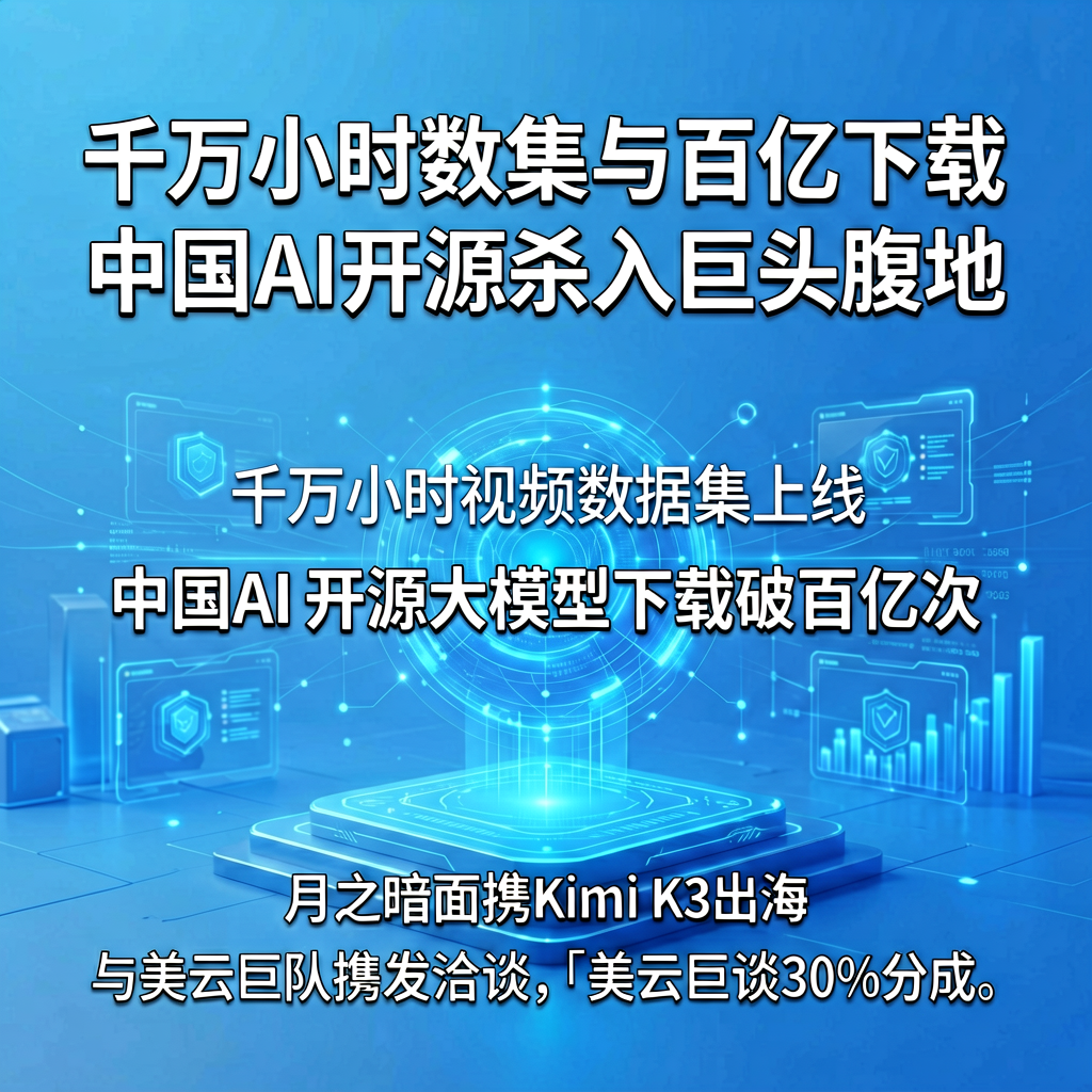 千万小时数据集与百亿下载：中国AI开源杀入巨头腹地