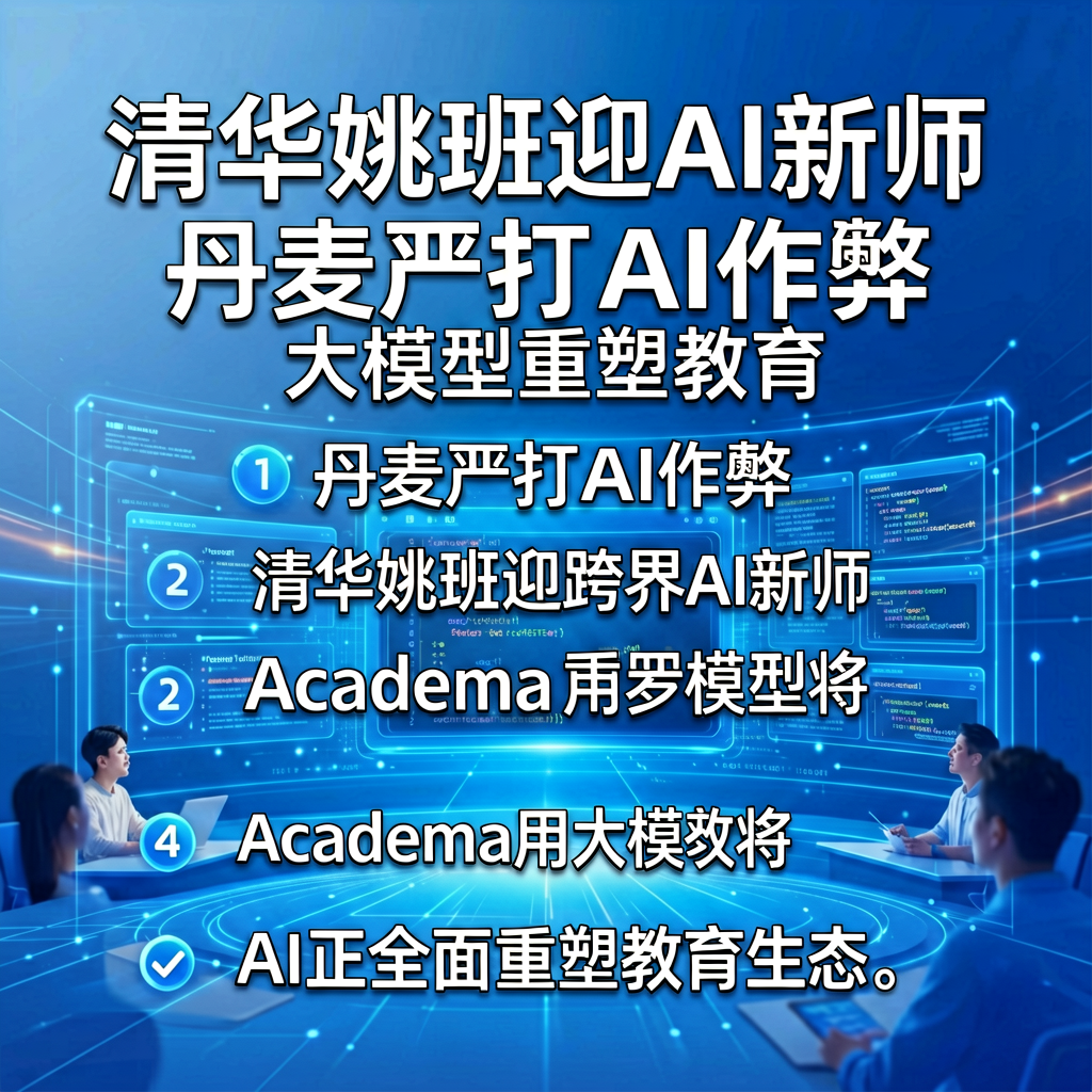 清华姚班迎AI新师，丹麦严打AI作弊，大模型重塑教育