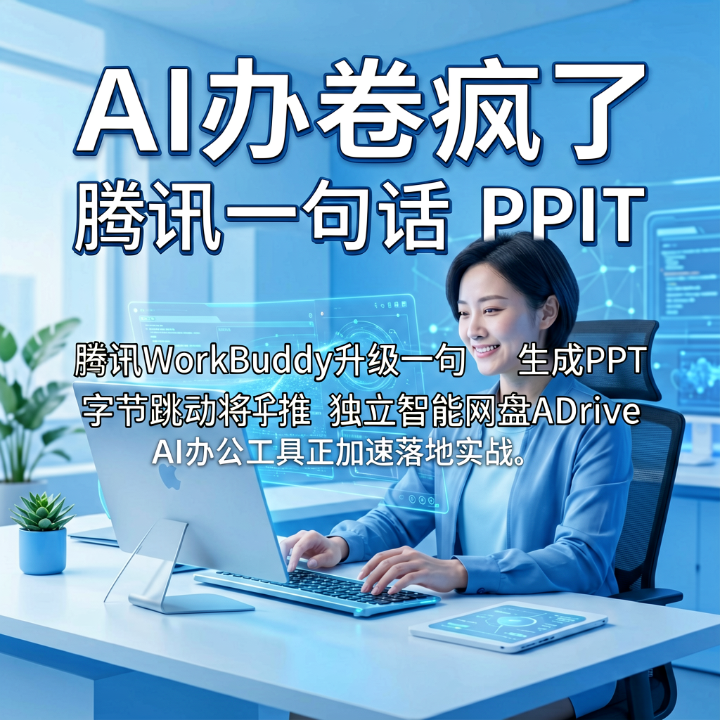 AI办公卷疯了：腾讯一句话生PPT，字节推智能网盘ADrive