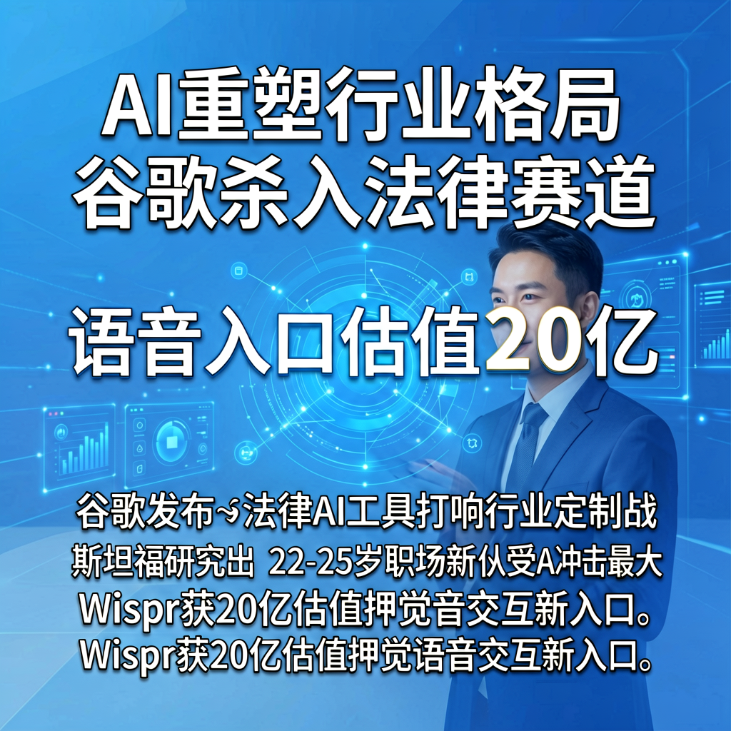 AI重塑行业格局：谷歌杀入法律赛道，语音入口估值20亿
