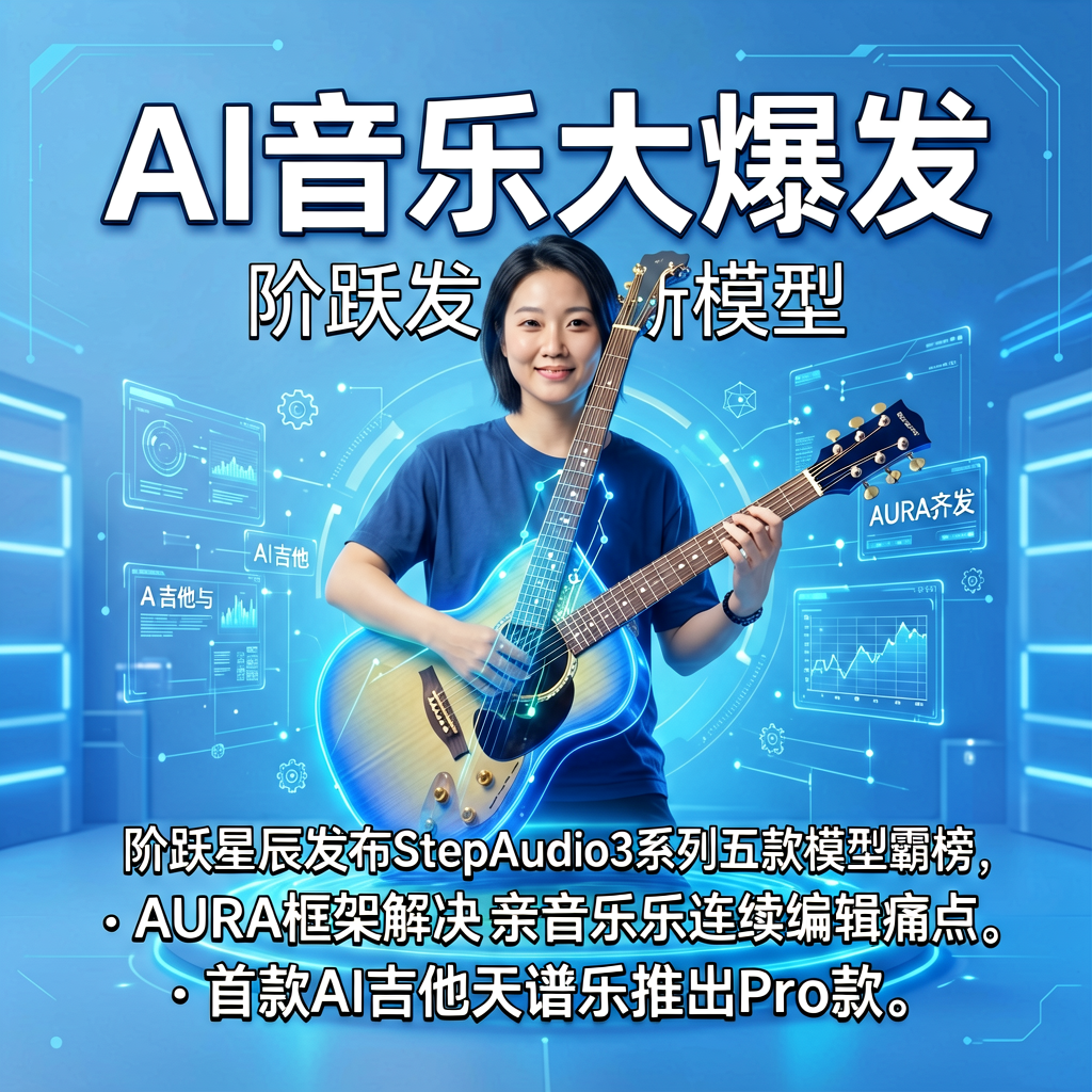 AI音乐大爆发：阶跃发新模型，AI吉他与AURA齐发