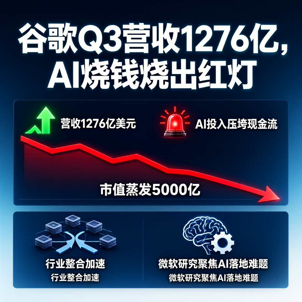 谷歌Q3营收1276亿，AI烧钱烧出红灯