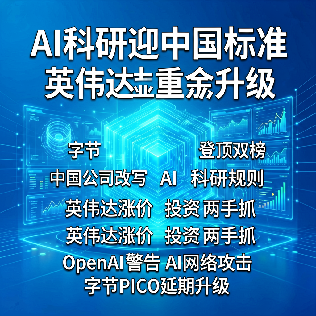 AI科研迎中国标准，英伟达重金押注，字节头显延期升级