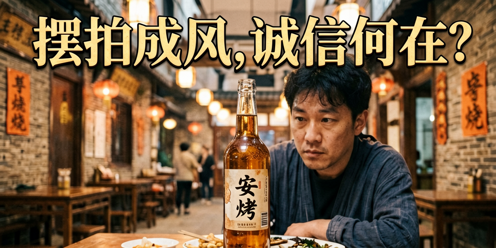 标题:摆拍成风,诚信何在?安徽烧烤店“酒瓶砸头”事件引发深思